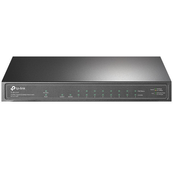 TP-LINK TL-SG1210P, 10-PORT GIGABIT DESKTOP SWITCH WITH 8-PORT POE+, 5 YEARS