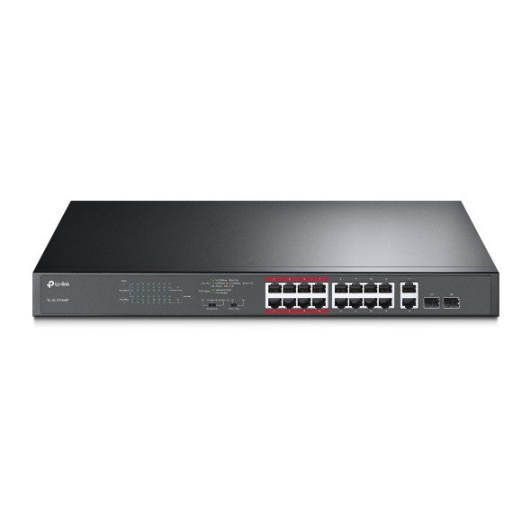 TP-LINK TL-SL1218MP, 16-PORT 10/100/1000MBPS + 2-PORT GIGABIT UNMANAGED POE SWITCH, 5 YEARS