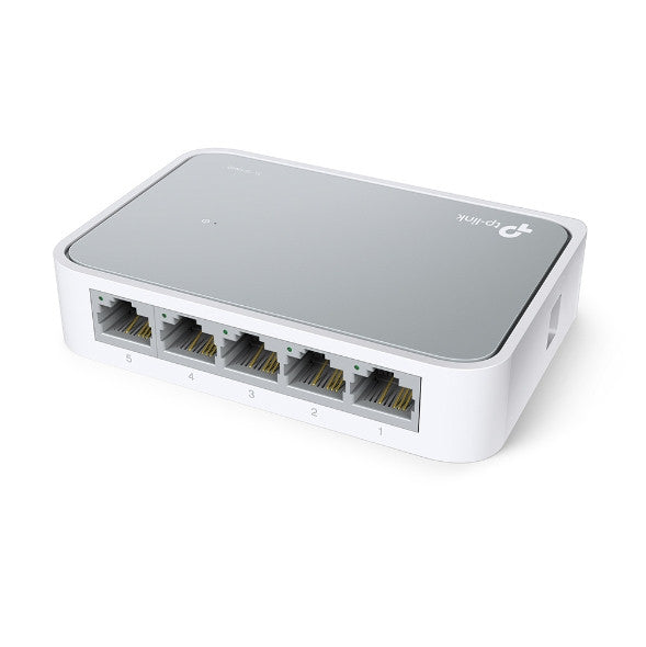 TP-Link TL-SF1005D 5-port 10/100M mini Desktop Switch, 5 10/100M RJ45 ports, Plastic case, Supports Auto MDI / MDIX