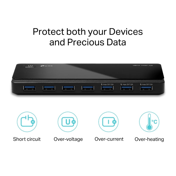 TP-Link 7 Port USB 3.0 Hub with USB Micro-B Interface and Power Support