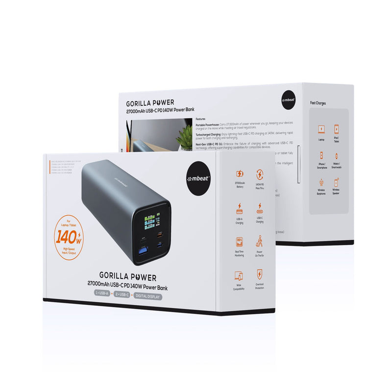 mbeat Gorilla Power 27000mAh USB-C PD 140W Power Bank