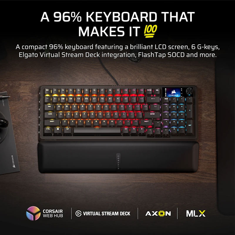 Corsair Vanguard 96 Gaming Keyboard MLX Plasma Switches 8KHz NKRO USB 3.0