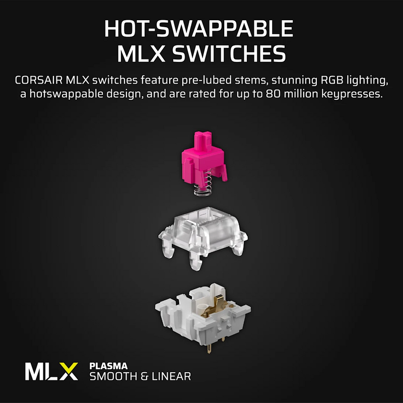 Corsair Vanguard 96 Gaming Keyboard MLX Plasma Switches 8KHz NKRO USB 3.0