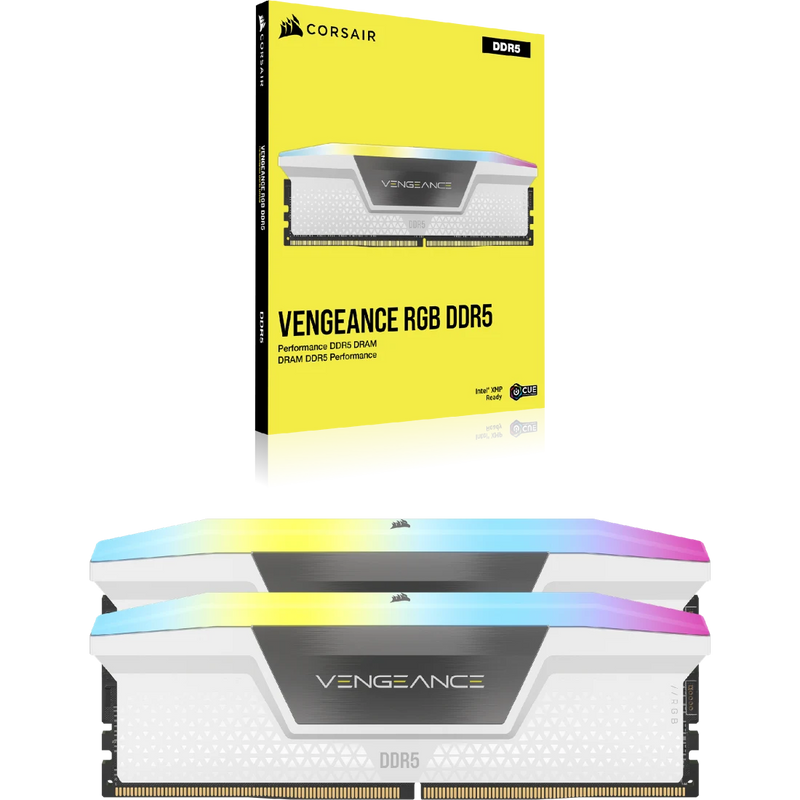 DDR5 32GB RAM Corsair Vengeance RGB 6400MHz C36 (2x16GB) White Desktop Kit