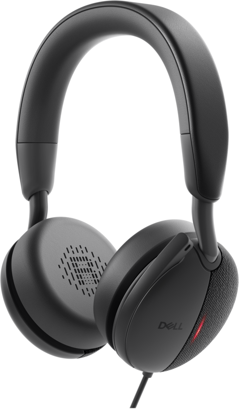 Dell WH5024 Pro Plus Wired ANC Headset USB‑C On‑Ear USB‑A Adapter Black