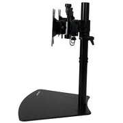 STARTECH Dual-Monitor Stand - Horizontal - Black - For up to 24" (17.6lb/8kg) Displays