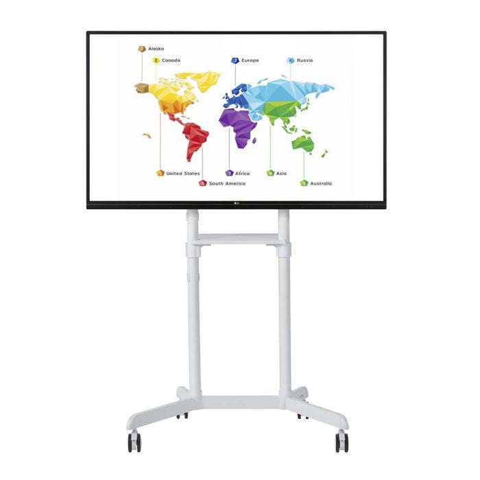 ATDEC MOBILE CART, PORTRAIT/LANDSCAPE, UP TO 70KG, VESA UP TO 600X400, WHITE, 10 YR WTY - AD-TVC-70R-W