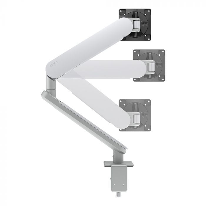 ATDEC ORA SINGLE DYNAMIC MONITOR ARM, F CLAMP, UPTO 35"/8KG,UPTO VESA 100x100,SILVER, 10YR - AW-ORA-F-S