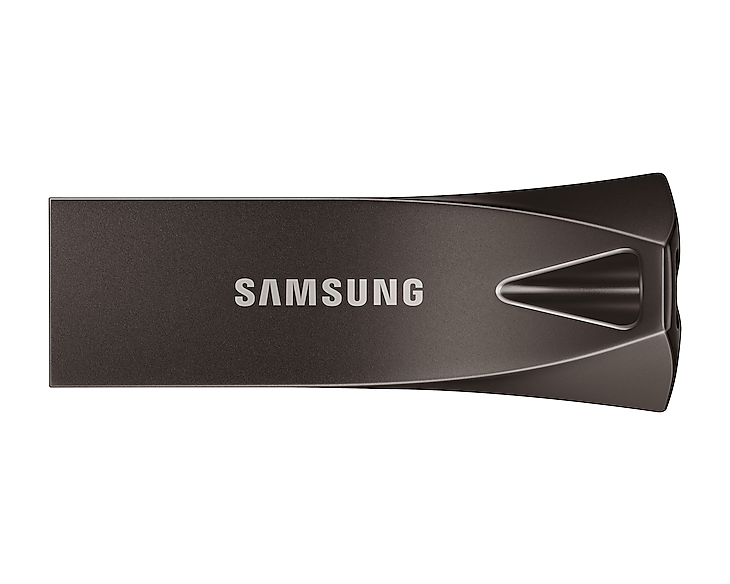 SAMSUNG (BAR PLUS) 64GB USB DRIVE, 200R/30W MB/S, USB 3.1, GREY METALLIC, 5YR WTY - MUF-64BE4/APC
