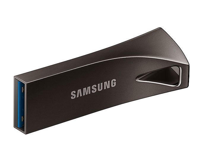 SAMSUNG (BAR PLUS) 64GB USB DRIVE, 200R/30W MB/S, USB 3.1, GREY METALLIC, 5YR WTY - MUF-64BE4/APC
