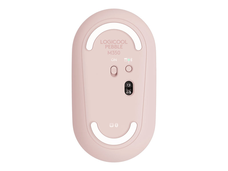 LOGITECH M350 PEBBLE WIRELESS MOUSE,2.4GHZ NANO RECEIVER,BT,ROSE,1YR WTY-910-005601
