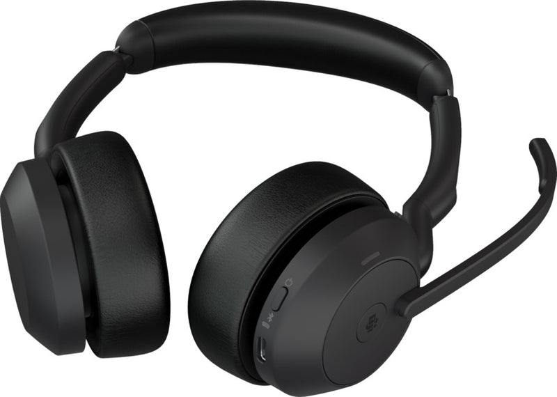 JABRA WIRELESS EVOLVE2 55 UC STEREO BLUETOOTH ANC HEADSET W/CHARGING STAND, LINK380A,USB-A-25599-989-989
