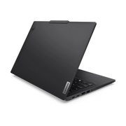 A rear view of the Lenovo T14 Gen 6 Notebook, with the lid half open