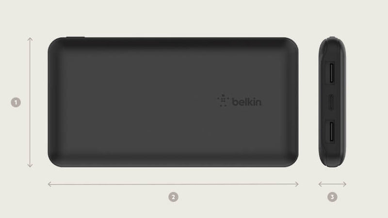 BELKIN BOOSTCHARGE PWRBANK, 10K mAh, USB-C(1) PD,USB-A (2)15W, GLD, USB-A TO C CABLE INC - BPB011BTRG
