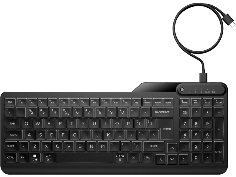 HP 405 Multi-Device Backlit Wired Keyboard - 7N7C1AA