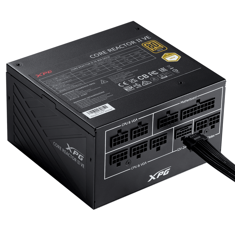 XPG Core Reactor II VE 850W 80 Plus Gold Fully Modular ATX Power Supply 7YR Warranty