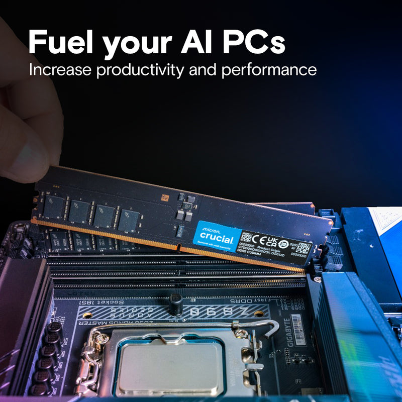 DDR5 32GB RAM Crucial CUDIMM 6400MHz CL52 AI PC Memory Kit for Intel Core Ultra