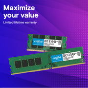 Crucial 8GB (1x8GB) DDR4 UDIMM 2400MHz CL17