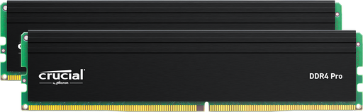Two Crucial DDR4 Pro memory sticks on a white background