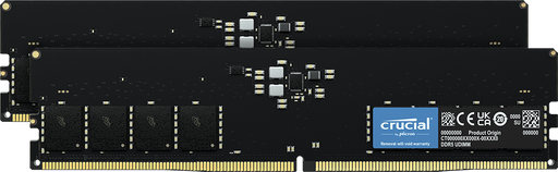 Two Crucial RAM modules on a black background