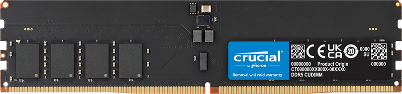 Crucial RAM module on a black background