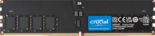 Crucial RAM module on a black background