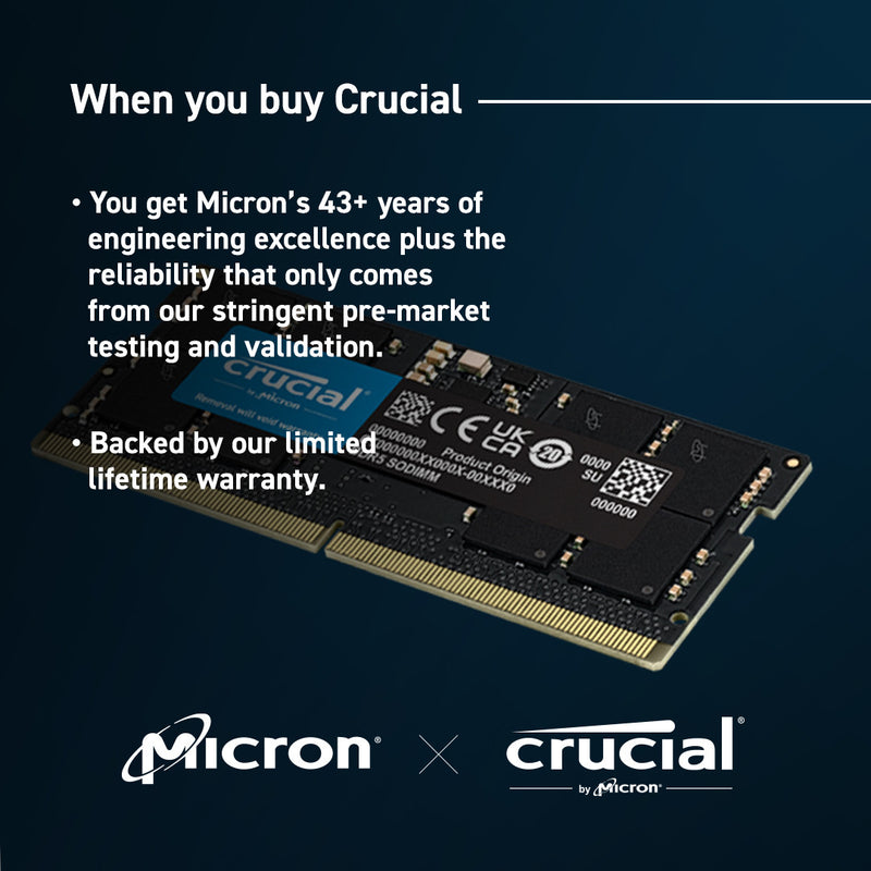 CRUCIAL PRO 32GB KIT (2x16GB) DDR5 DESKTOP MEMORY, PC5-44800, 5600MHz, LIFE WTY - CP2K16G56C46U5