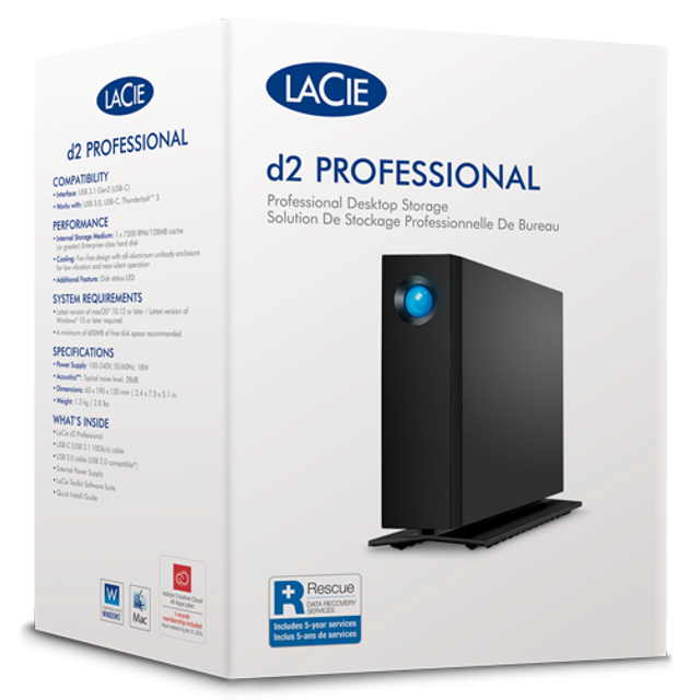 LaCie D2 Professional 3.5" 10TB; 7200RPM; USB-C