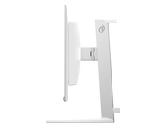 Slim side profile of Evnia 27M2N8500X monitor showing flat QD-OLED panel and minimalist design