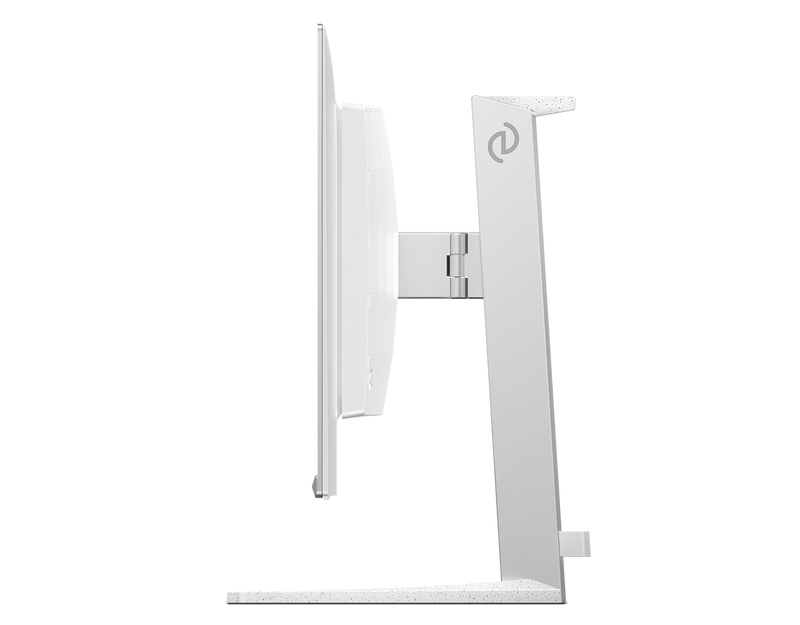 Slim side profile of Philips Evnia 27M2N8800 monitor showing OLED panel and minimalist design