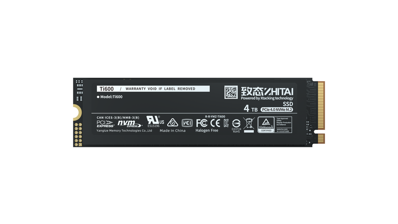 YMTC ZhiTai Ti600 500GB PCIe 4.0 NVMe M.2 SSD 6000MB/s 3000MB/s 5YR