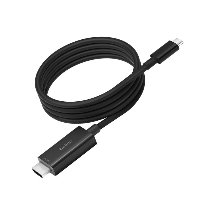 Belkin USB‑C to HDMI Cable 2m 8K 60Hz 4K 120Hz HDR10+ Plug & Play Black