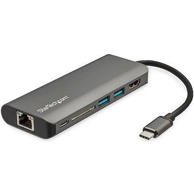 STARTECH USB-C (T/BOLT3) MULTIPORT ADAPTER, 4K HDMI USB(2), RJ45, SD, SINGLE DISPLAY, 48W - DKT30CSDHPD3