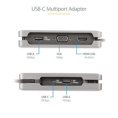 STARTECH USB-C MULTIPORT ADAPTER, 4K HDMI/VGA MINI LAPTOP TRAVEL DOCK 3 YR - DKT31CVHPD3