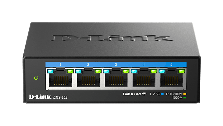 D-Link DMS-105 5 Port 2.5GbE Unmanaged Ethernet Switch Multi-Gig Desktop