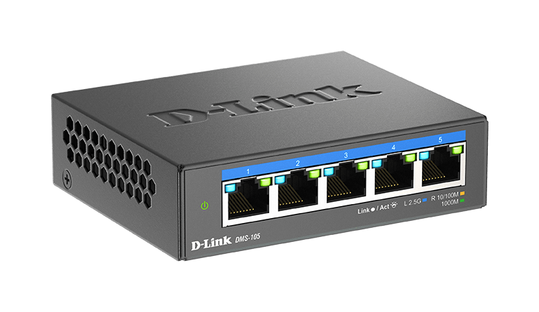 D-Link DMS-105 5 Port 2.5GbE Unmanaged Ethernet Switch Multi-Gig Desktop