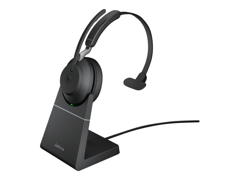 JABRA WIRELESS EVOLVE2 65 MS MONO BLUETOOTH HEADSET W/CHARGING STAND + LINK 380A BT,USB-A-26599-899-989