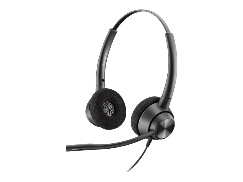 Poly EncorePro 320 Stereo Wired On-Ear Headset Quick Disconnect Black
