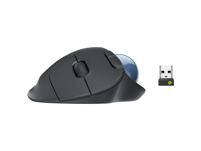 LOGITECH M575 ERGO WIRELESS TRACKBALL MOUSE FOR BUSINESS,BOLT RECEIVER,BT,GRAPHITE - 2YR W-910-006222