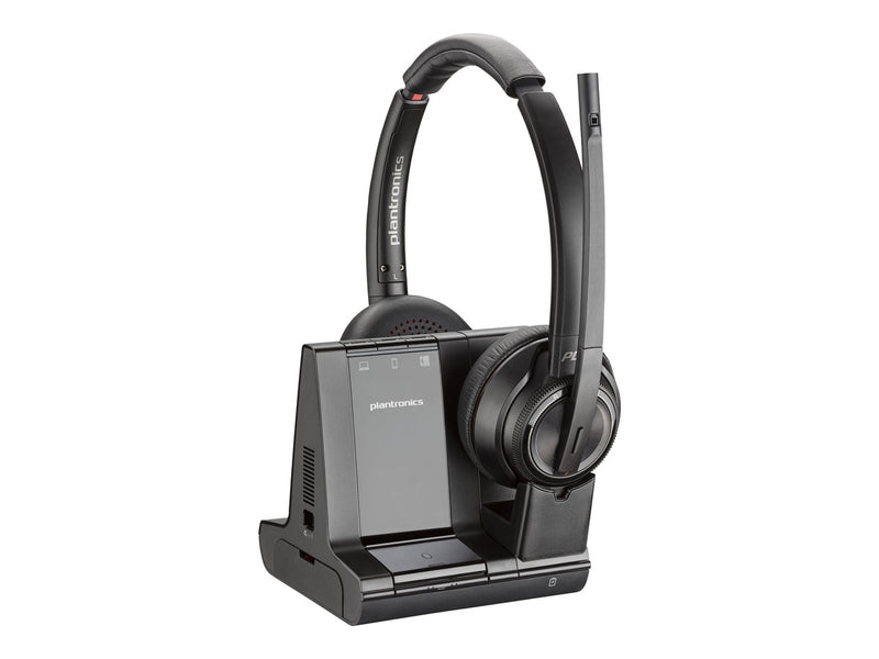 HP Poly Savi 8220-M OTH Wireless MS Stereo On‑Ear DECT Headset ANC Black
