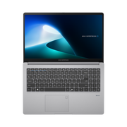 ASUS ExpertBook P1 fully folded down to 180° to accentuate the hinge actuation range.