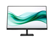 Computer monitor with a green and blue wave design on the screen, on a white background