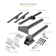 STARTECH TV Ceiling Mount - Full-Motion Universal Hanging Single Screen Mount with Adjustable Telescopic Short Pole - Tilt / Swivel - VESA Bracket for 32”-75" Displays