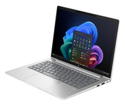 Open laptop with colorful display on a white background