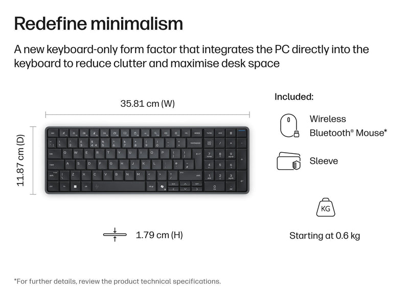 HP EliteBoard G1a Ryzen AI 5 330 16GB 512GB Windows 11 Pro Mini PC