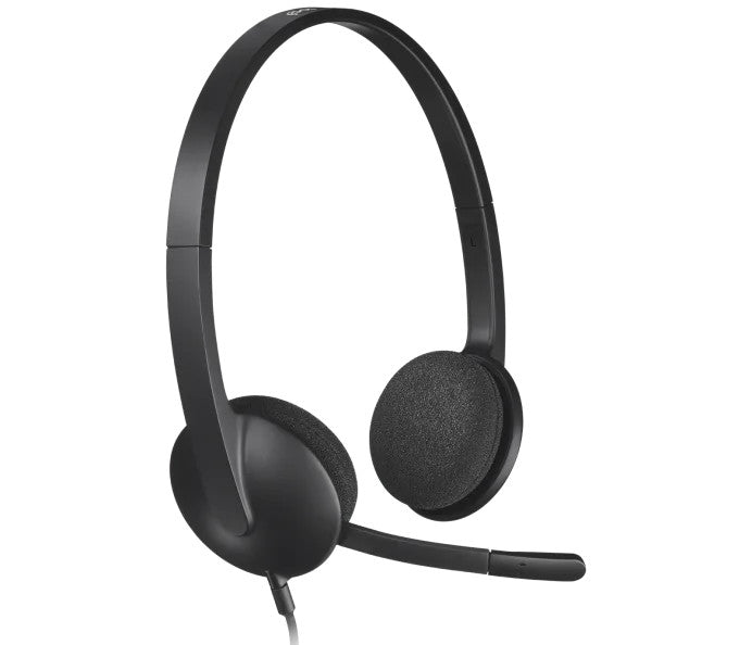 LOGITECH H340 WIRED USB STEREO HEADSET, NOISE CANCELLING MIC- 981-000477