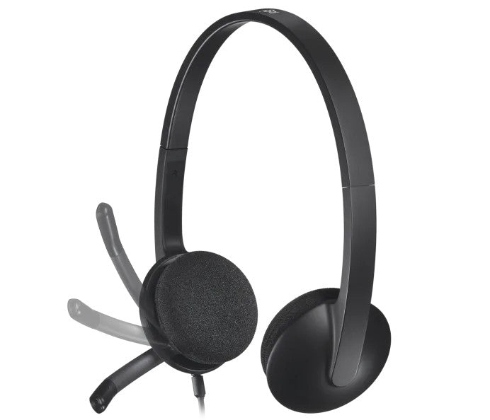 LOGITECH H340 WIRED USB STEREO HEADSET, NOISE CANCELLING MIC- 981-000477