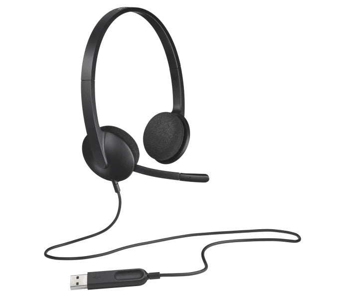 LOGITECH H340 WIRED USB STEREO HEADSET, NOISE CANCELLING MIC- 981-000477