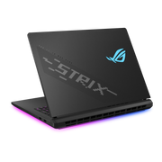 A rear view of the Strix SCAR 18, with the lid half open