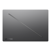 A view of the bottom of the ROG Zephyrus G16 (2025), with a clear view of the air intakes.